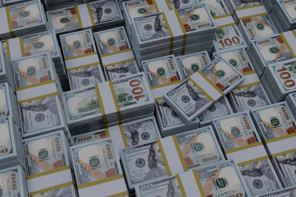 3d stack of money background